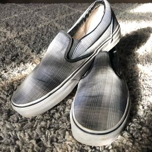 Plaid Vans Slip Ons